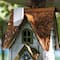 Glitzhome® 24.25" Oversized Washed White 3-Tiered Solid Wood Villa Birdhouse